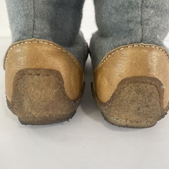 SOREL Boots Norquay Womens US 6 Gray Wool Leather Fleece Winter Lined Side Zip - Picture 5 of 11